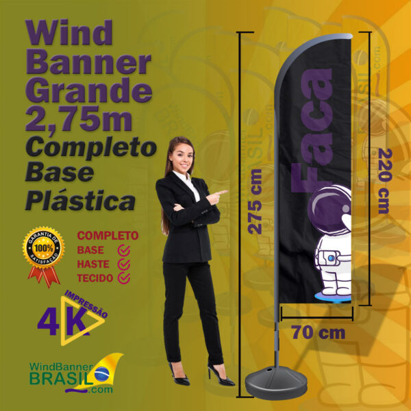 Wind banner Grande com base Plástica