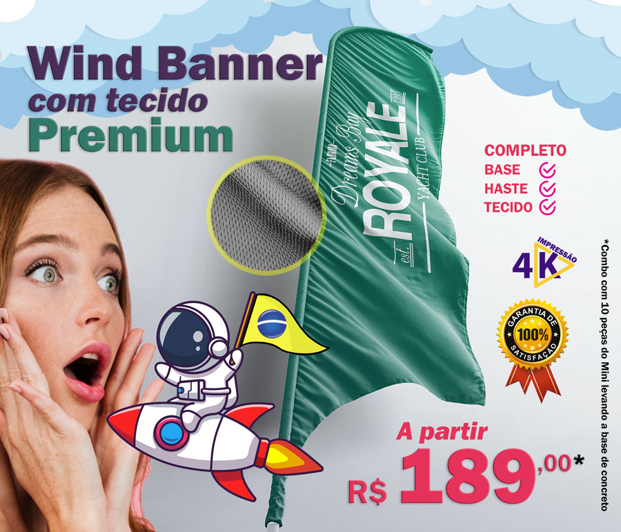 Wind Banner Personalizado com melhor preço nossas bandeiras de calçada