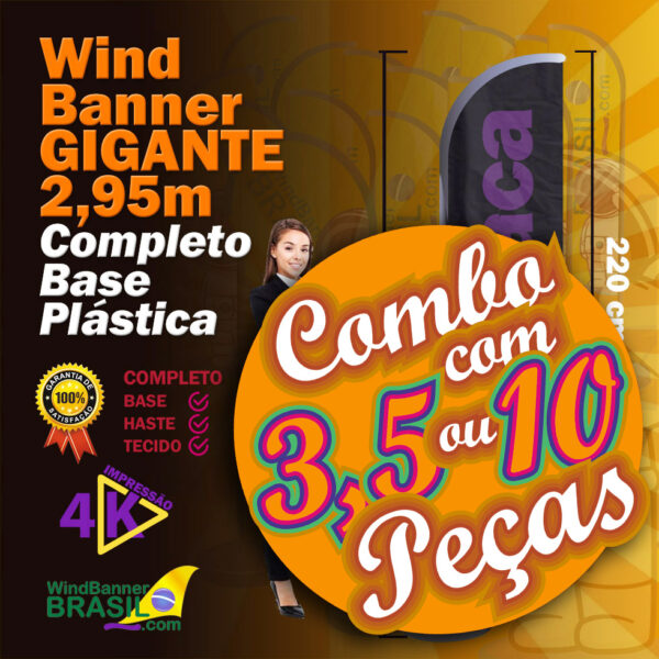 Combos Wind banner Gigante com base Plástica
