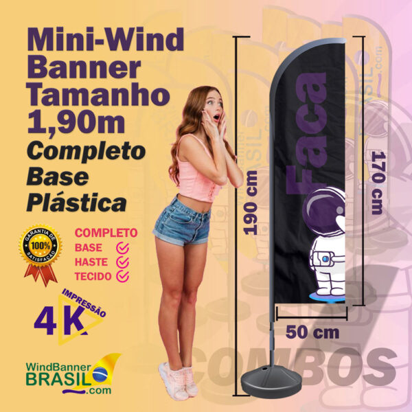 Combo MINI Wind Banner completo base de plástica RJ